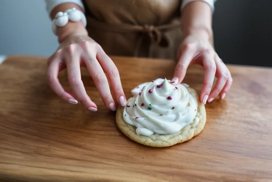 Decorando galletas para perros con glaseado de yogur griego sin azúcar.